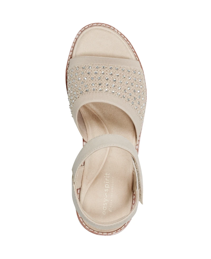 Easy Spirit Women's Jaela Embellished eFlex Flat Sandals