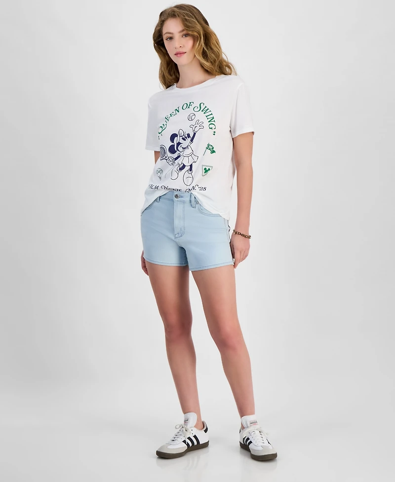 Celebrity Pink Juniors' 4" High-Rise Curvy Denim Shorts