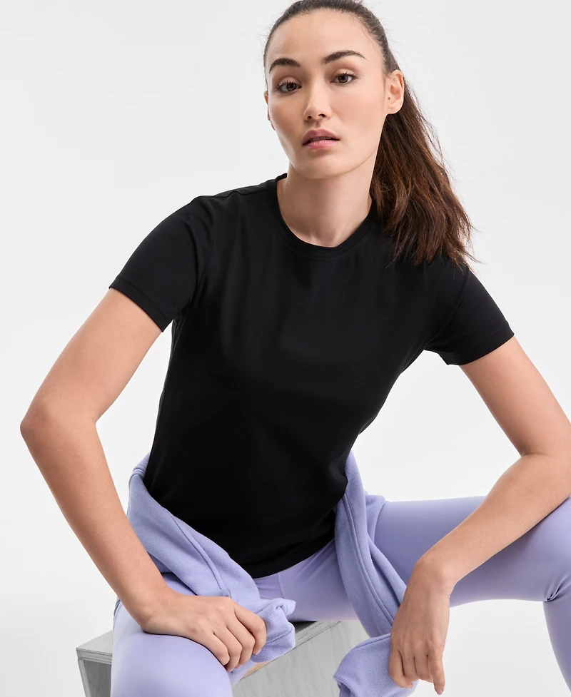Id Ideology Women's Essential Cotton Short-Sleeve T-Shirt, Exclusively at Macy's