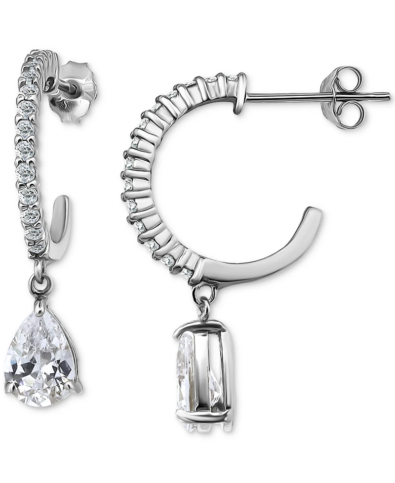 Giani Bernini Cubic Zirconia Pear Hoop Earrings (2-5/8 ct. t.w.) in 18k Gold over Sterling Silver