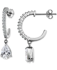 Giani Bernini Cubic Zirconia Pear Hoop Earrings (2-5/8 ct. t.w.) in 18k Gold over Sterling Silver