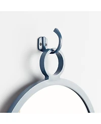 19.5"L x 0.75"H x 16"W Eliana Blue Framed Round Decorative Wall Mirror