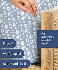 4 Piece Microfiber Floral Sheet Set - King