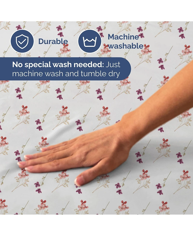 4 Piece Microfiber Floral Sheet Set - King