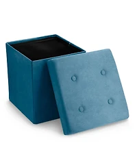 Sorbus Faux Suede Storage Ottoman Cube - Plush Cushion, Hidden Storage, Lightweight & Portable. Folds Flat