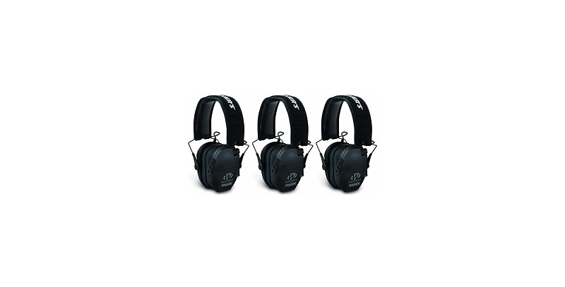 Walker's Razor Slim Electronic Shooting Muffs 3-Pack, Black