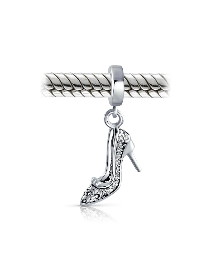 Bling Jewelry Fashionista Crystal High Heel Stiletto Dangle Charm Bead European Bracelet