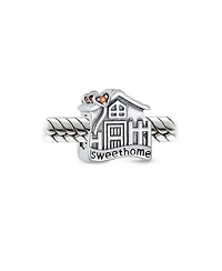 Bling Jewelry Sweet Home Flower Heart Charm Bead New Homeowner in Sterling Silver