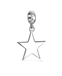 Bling Jewelry Patriotic Flag Star Dangle Charm Bead Sterling Silver European Bracelet