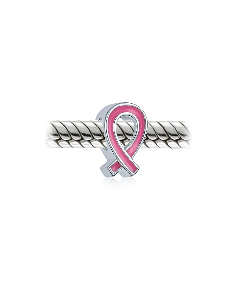Bling Jewelry Radiant Pink Ribbon Hope Breast Cancer Survivor Charm Bead - Sterling Silver