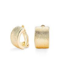 Bling Jewelry Casual Twisted Wide Half Hoop Clip-On Earrings Non-Pierced Ears