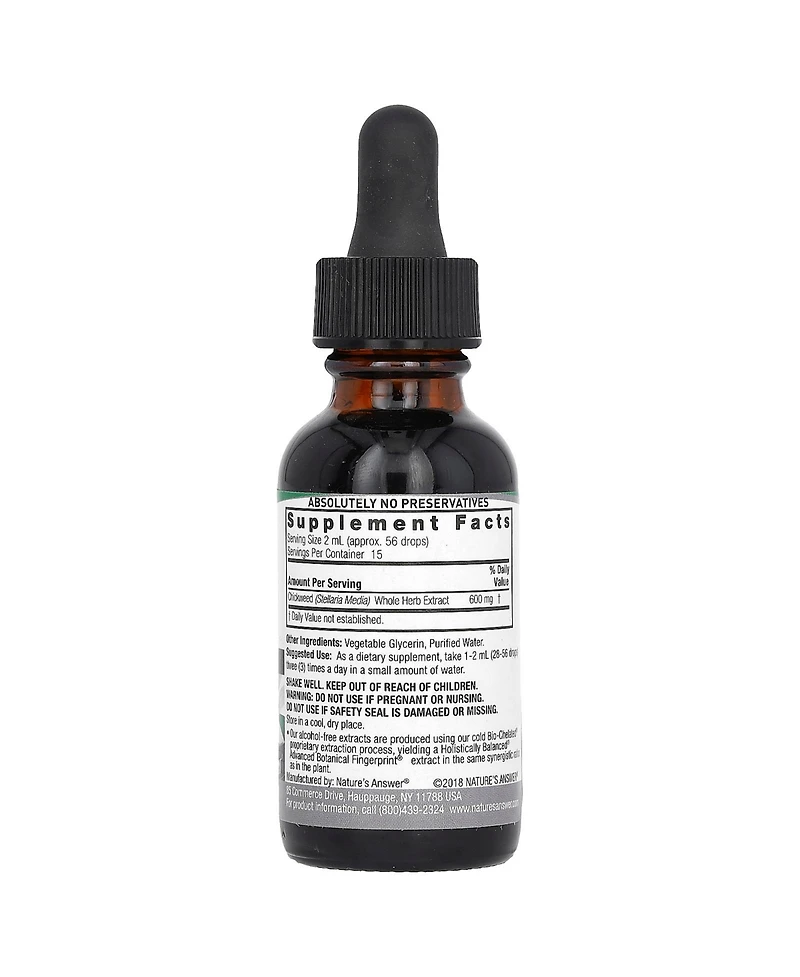 Nature's Answer Chickweed Extract Alcohol-Free 2 000 mg