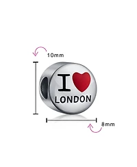 Bling Jewelry I Love London Charm Bead Enamel Sterling Silver European Bracelets