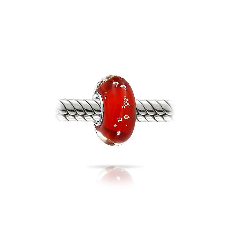 Bling Jewelry Murano Glass Charm Bead Sterling Silver Core Green Pink Blue Aqua Red Ocean Spacer