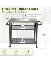 Mondawe 3-Shelf Outdoor Grill Table