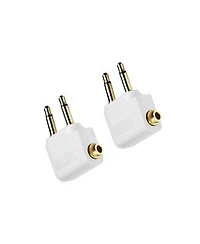 Mee Audio Airplane Headphone Adapter For In Flight Entertainment Systems Dual 3.5mm Male To 3.5mm Female 2 Pack