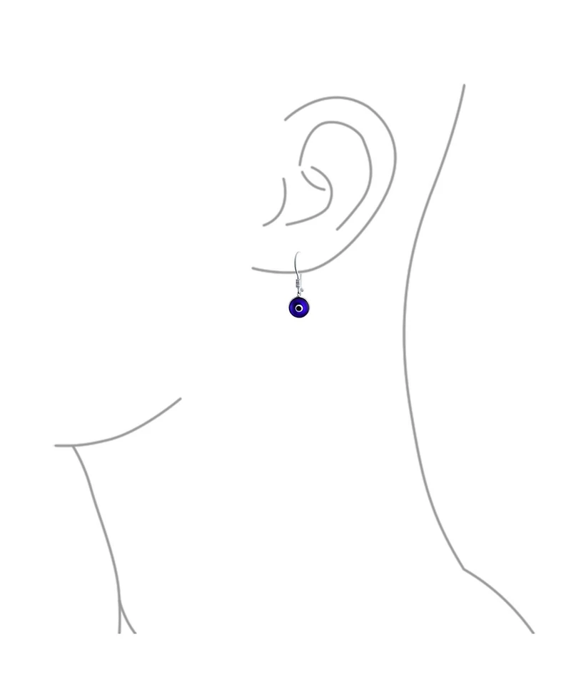 Bling Jewelry Spiritual Protection Nazar Evil Eye Dangle Earrings Sterling Silver Hooks