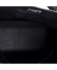 Pre-Owned HERMES Kelly 32 Handbag Black Togo with Brushed Palladium Hardware