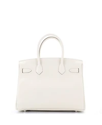 Pre-Owned HERMES Birkin 30 Handbag Light Clemence with Palladium Hardware