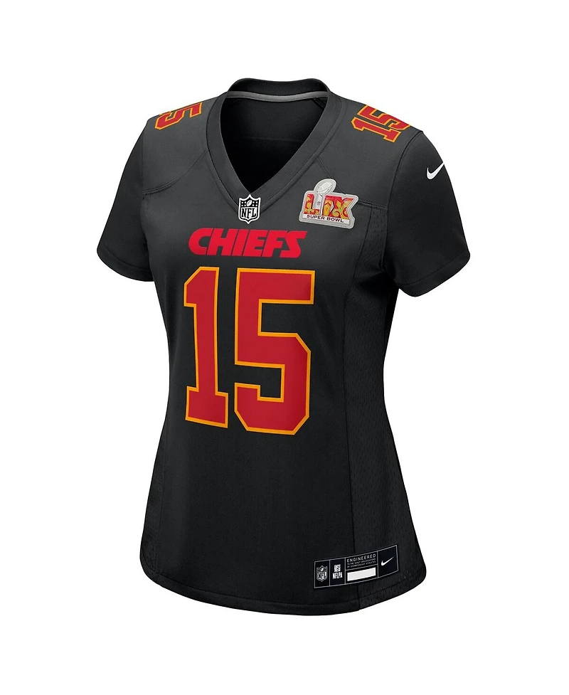 Nike Women's Patrick Mahomes Carbon Black Kansas City Chiefs Super Bowl Lix Fashion Game Jersey