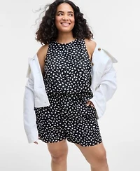 On 34th Trendy Plus Size Paint Dot Sleeveless Top Pull On Shorts Exclusively At Macys