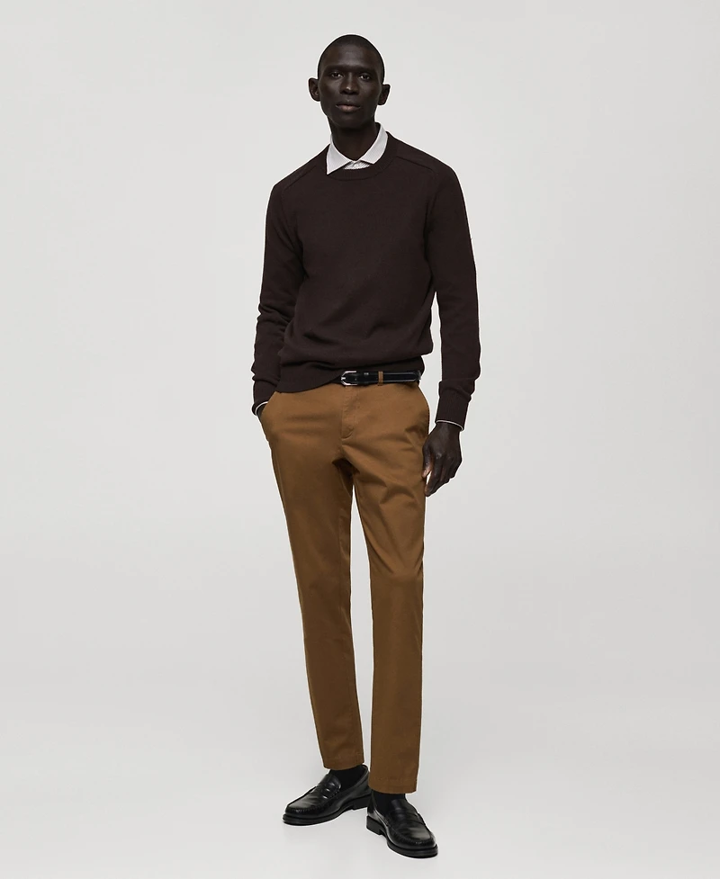 Mango Men's Slim-Fit Tapered Crop Chino Pants