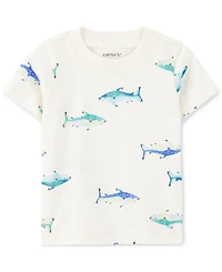 Carter's Baby Boys Shark-Print T-Shirt & Shortall, 2 Piece Set