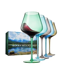 The Wine Savant Colors of The Rocky Mountains Wine Glasses, Set of 5
