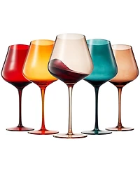 The Wine Savant Colors of Amsterdam Wine Glasses, Set of 5