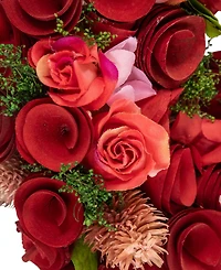 Northlight Wooden Rose Valentine's Day Artificial Spring Wreath, 13.5"