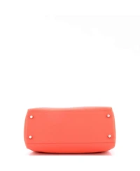 Pre-Owned HERMES Kelly 28 Handbag Red Clemence with Palladium Hardware