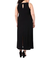 Vince Camuto Plus Size Sleeveless Keyhole-Back Crewneck Maxi Dress