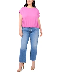 Vince Camuto Plus Size Elastic-Hem Cap-Sleeve Top