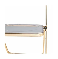 Lawrence Acrylic Folding Chair With Gold Metal Frame