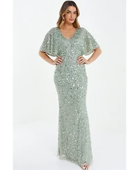 Quiz Women's Sequin Batwing Maxi Dress