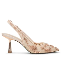Betsey Johnson Nikki Embroidered Slingback Evening Pumps