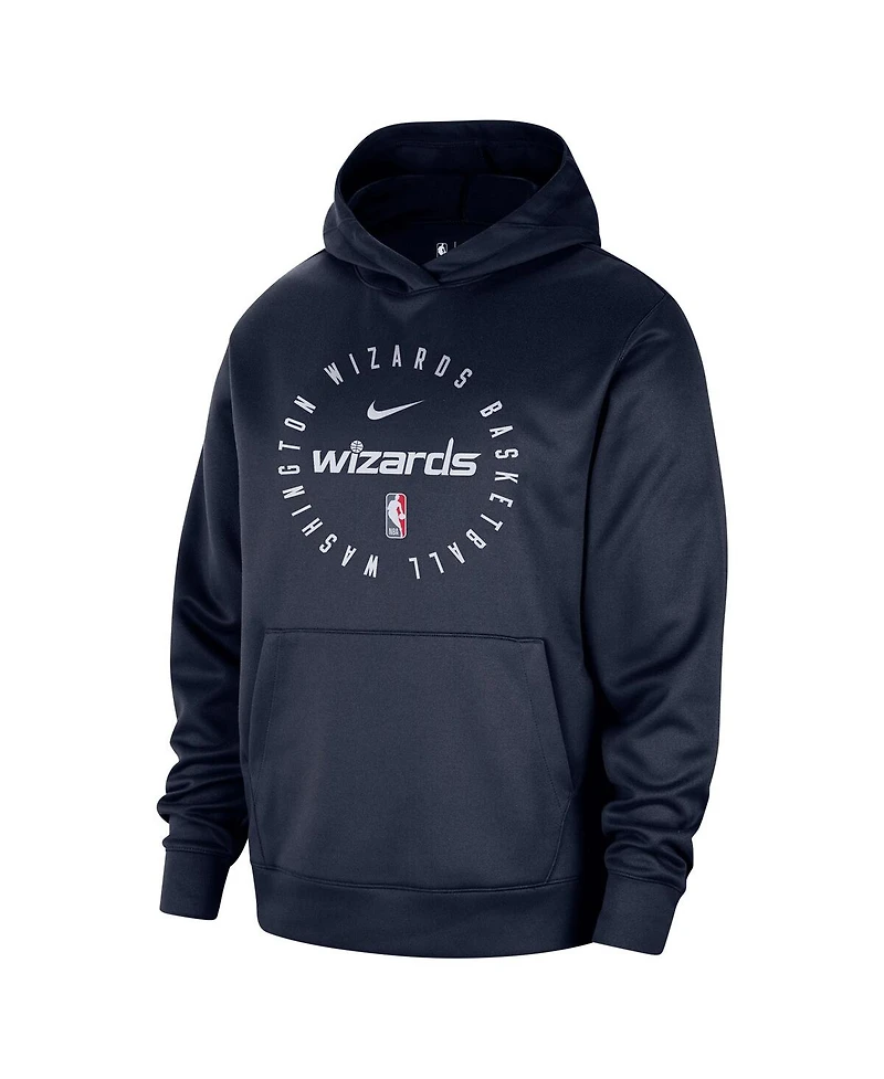 Nike Men's Navy Washington Wizards 2024/25 Spotlight On-Court Practice Performance Pullover Hoodie