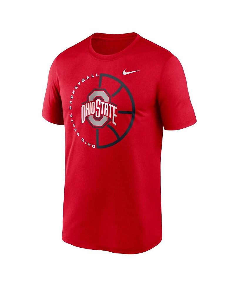 Nike Men's Scarlet Ohio State Buckeyes Legend Basketball Icon Performance T-Shirt