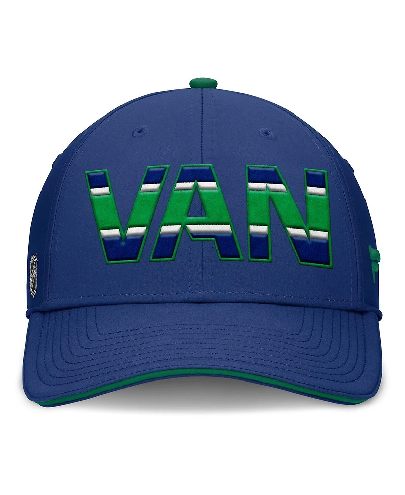 Fanatics Men's Blue/Green Vancouver Canucks Authentic Pro Rink Team Code Flex Hat