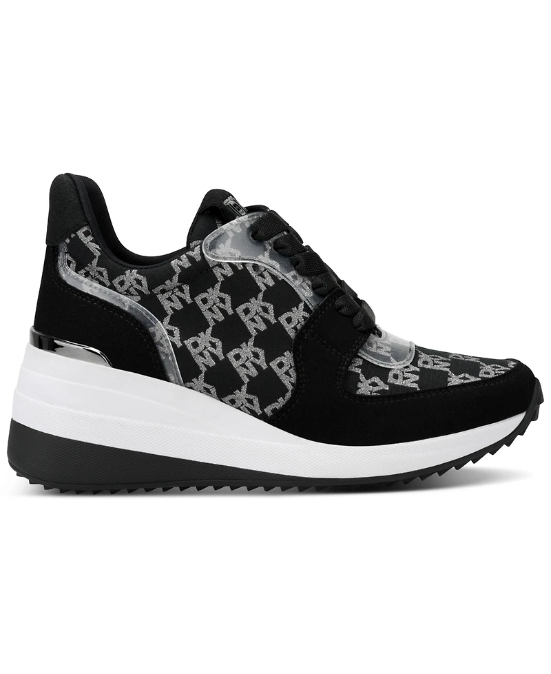 Dkny Women's Kamay Lace-Up Wedge Sneakers