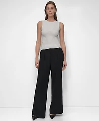 Dkny Women's Ribbed Sleeveless Crewneck Sweater