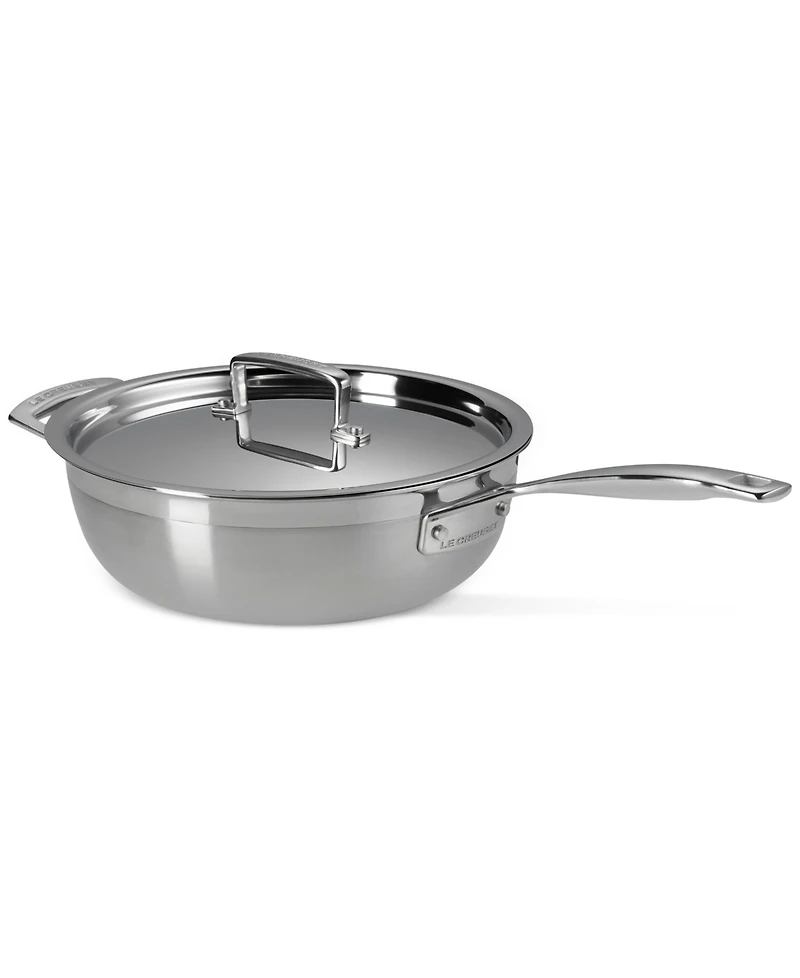 Le Creuset Classic Stainless Steel Round Chefs Pan, 3.5 Qt.