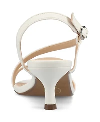 Journee Collection Women's Jemry Asymmetrical Strap Kitten Heel Dress Sandals