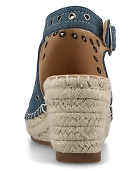 Journee Collection Women's Crisie Peep Toe Espadrille Wedge Sandals