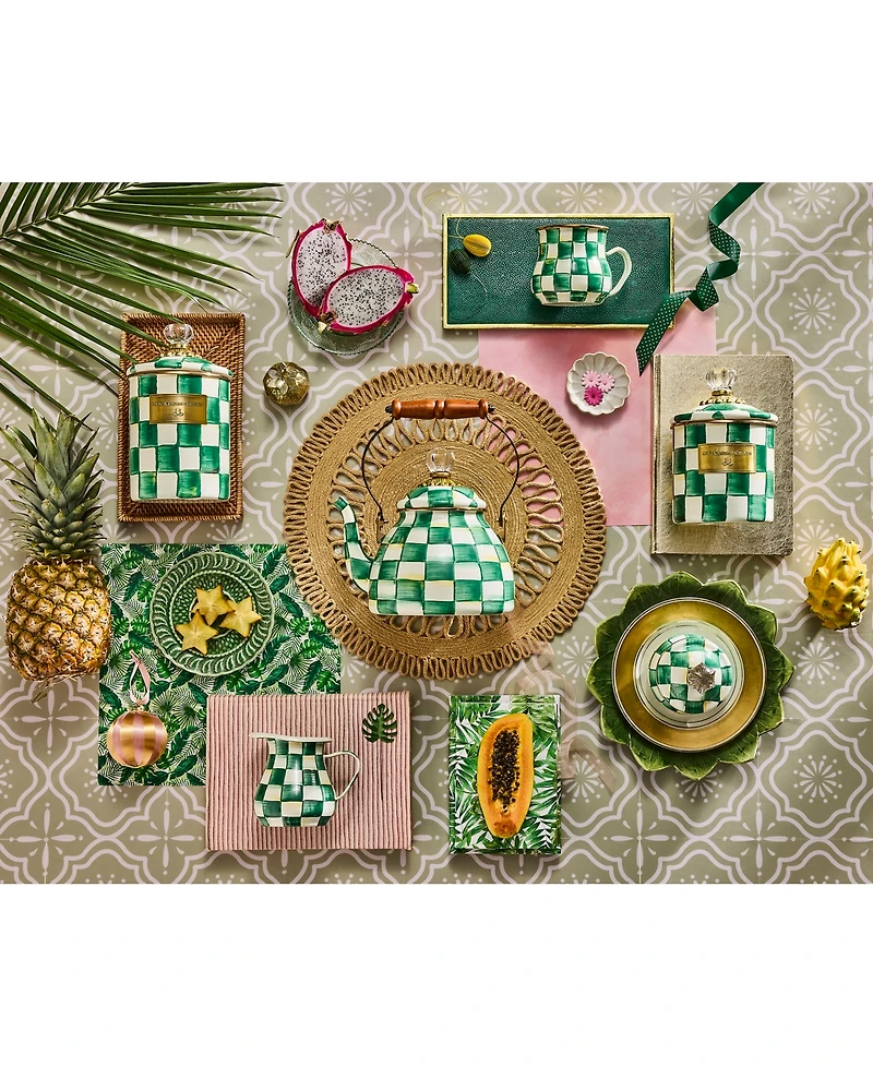 Mackenzie-Childs Emerald Check Small Canister