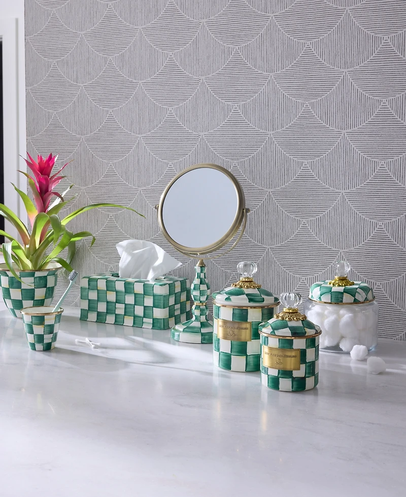 Mackenzie-Childs Emerald Check Kitchen Canister