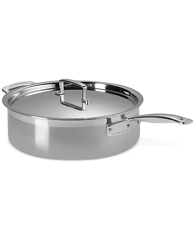 Le Creuset Classic Stainless Steel Round Saute Pan with Lid, 6 Qt.
