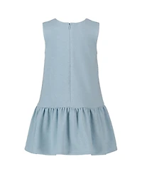 Blueberi Boulevard Toddler and Little Girls Drop Waist Sleeveless Peplum Hem Dress