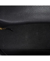 Pre-Owned HERMES Kelly 32 Handbag Black Clemence with Gold Hardware