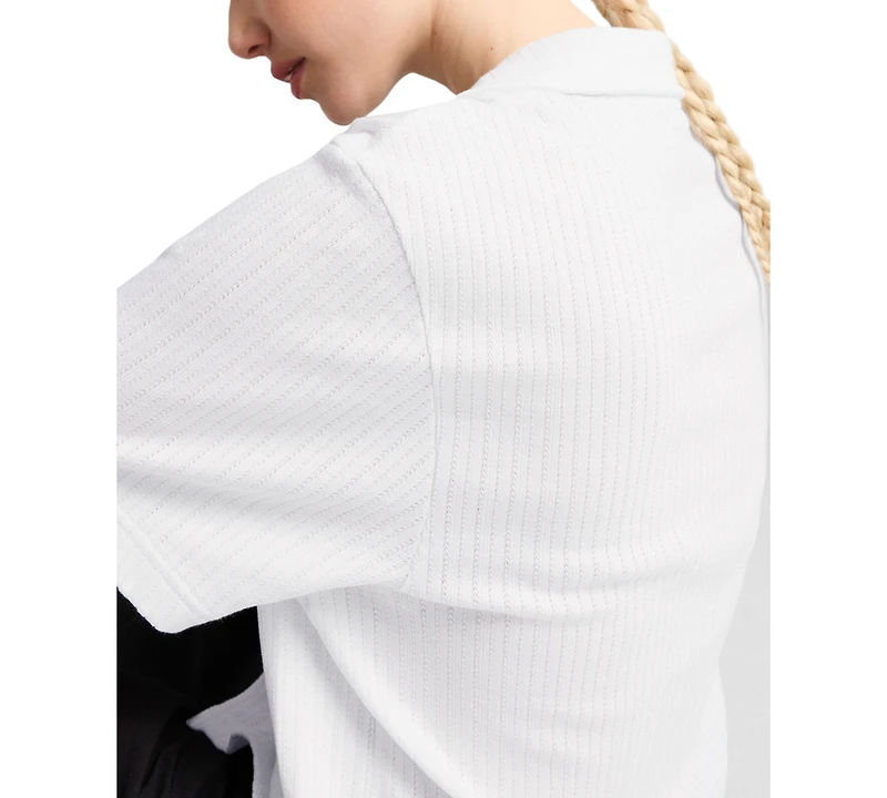 Puma Women's Wardrobe Essential Short-Sleeve Pointelle Shirt